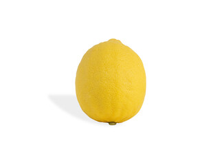 A ripe lemon on the white background