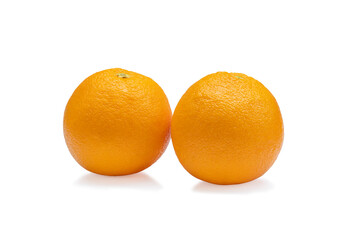 2 Freshness oranges fruit isolated on the white background