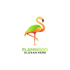 Logo Flamingo gradient colorful style