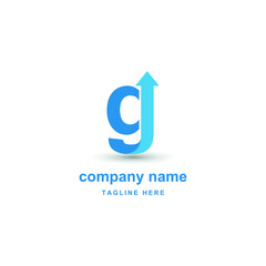 initial letter g with upward arrow for finance, development, success, training business logo concept