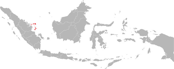 Kepulauan riau province isolated on indonesia map. Gray background. Business concepts and backgrounds.