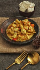 Traditional spicy food from indonesia scrambled tofu tasty and delicious
