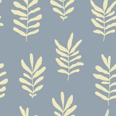 Seamless plant pattern, botany, fern branches, ideal for drawing on fabric or decor