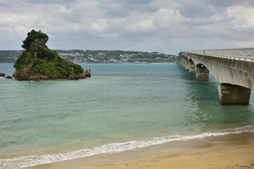 日本の沖縄の古宇利島の美しい風景
