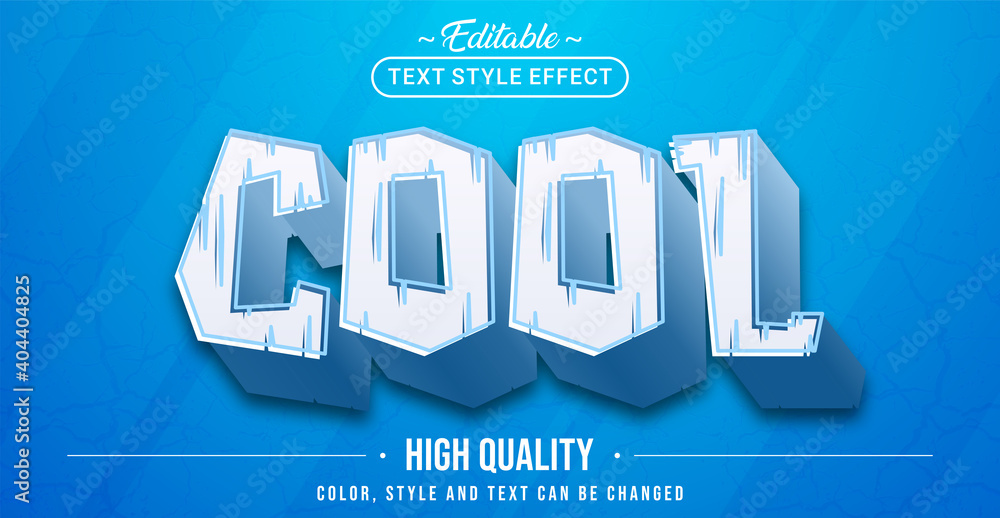 Aufkleber editable text style effect - ice cool text style theme.