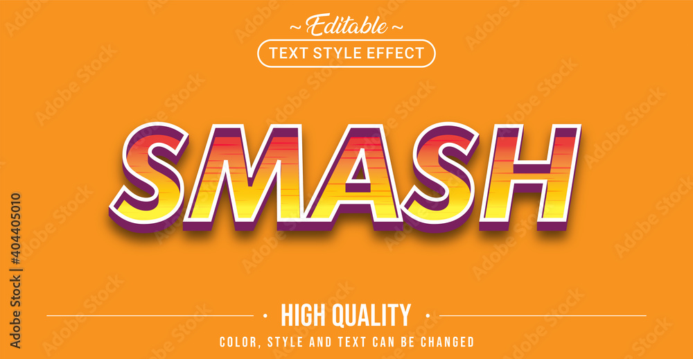 Poster Editable text style effect - Smash text style theme.