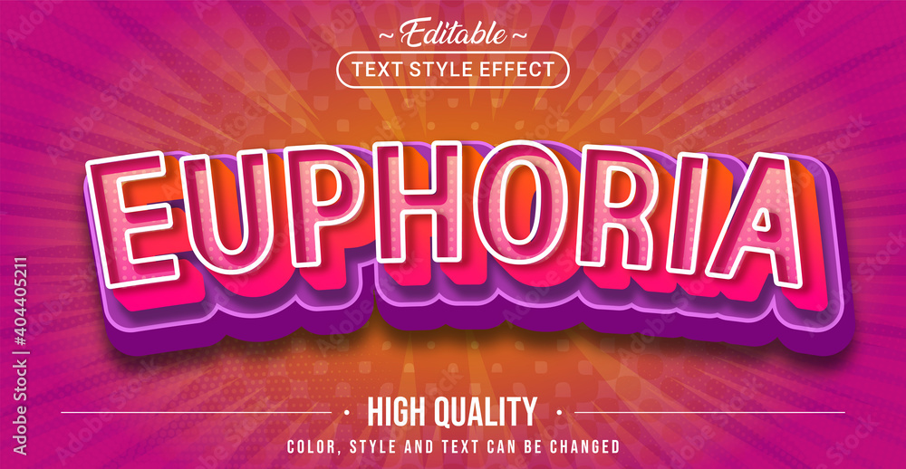Aufkleber Editable text style effect - Euphoria text style theme.