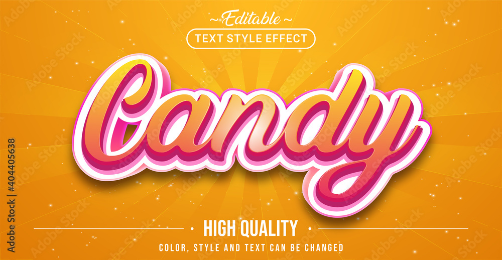 Poster Editable text style effect - Candy text style theme.
