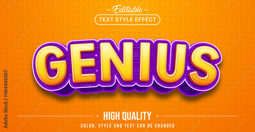 Poster editable text style effect - genius text style theme.
