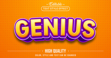 Editable text style effect - Genius text style theme.