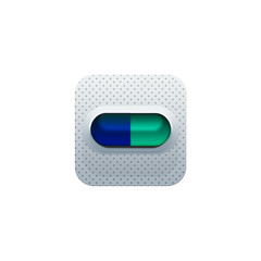 Capsule icon colored illustration  isolated on white background