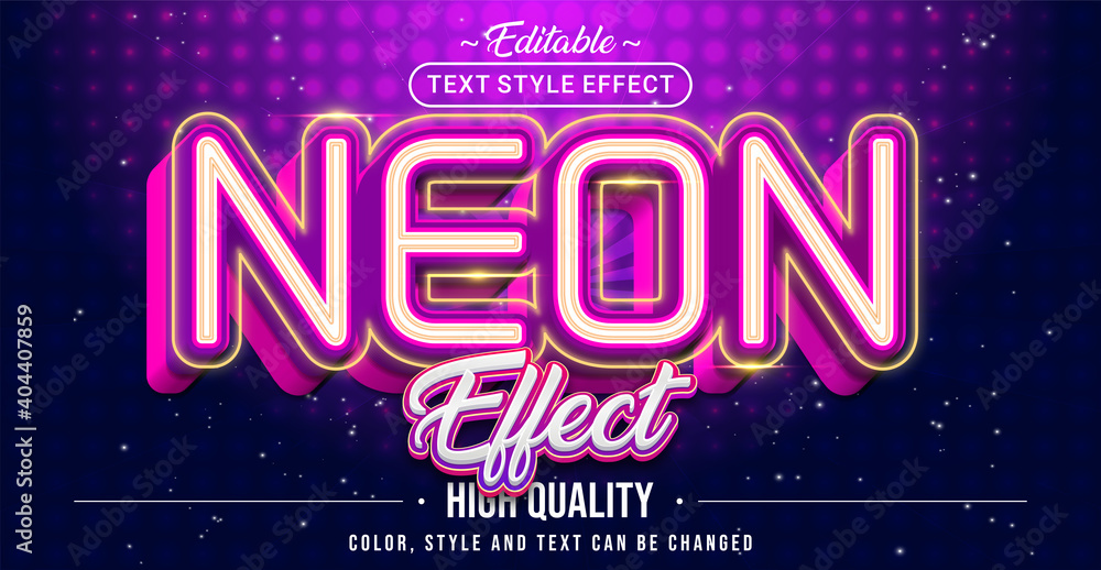 Poster Editable text style effect - Neon Light text style theme.
