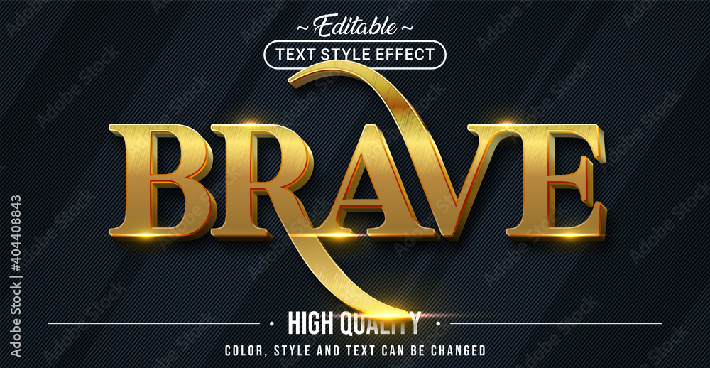 Poster Editable text style effect - Brave text style theme.