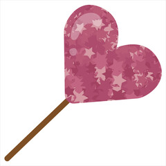 pink glitter lollipop, cute girly sweets, vector element