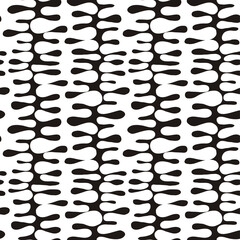 Obraz na płótnie Canvas Seamless hand drawn ink pattern. Creative endless background with blots. Abstract striped texture with bold monochrome lines