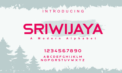 Sriwijaya font. Abstract sport modern alphabet fonts. Typography bold typeface design for sport, technology, fashion, digital, future creative logo font. vector illustration