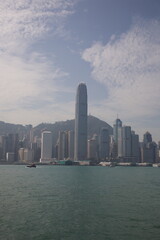 Fototapeta na wymiar View of Victoria Harbor Skyline in Hong Kong, China