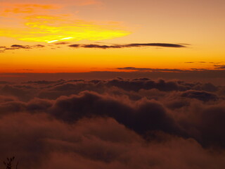 sea of clouds in the twilight