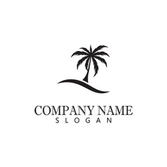 Palm tree summer logo template