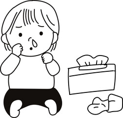 風邪で鼻水が出る赤ちゃん