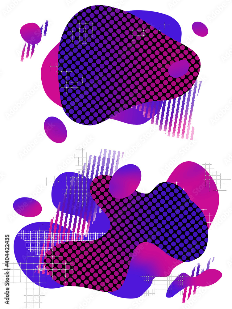Poster abstract liquid shape fluid design geometric shapes and line patterns composition set. modern eps10 