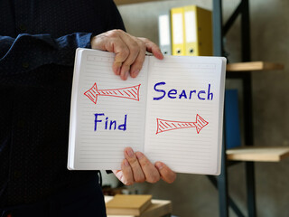 Direction Way to Find versus Search contrast concept