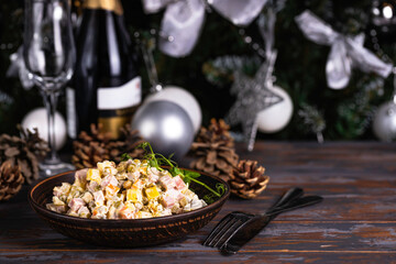Traditional Russian Christmas and New year salad 