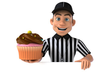 Fun 3D Illustration of an american Referee