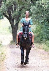 riding girl and horse