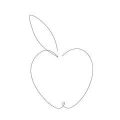 Apple one line drawing, vector illustration	
