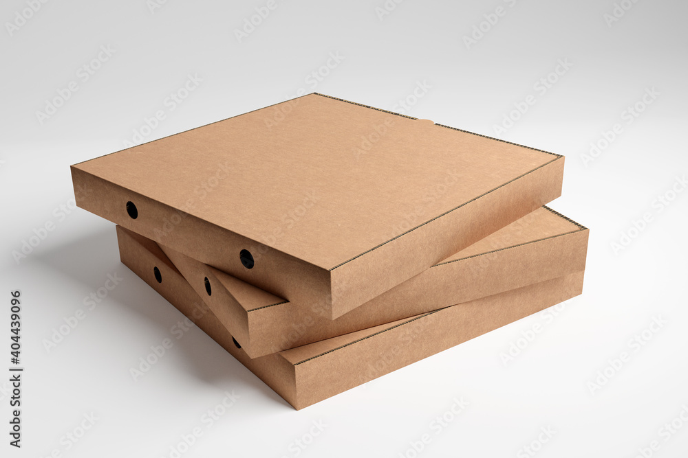 Poster pizza box mock up - 3d rendering