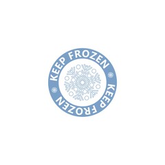 Keep frozen food product label sticker isolated on white background