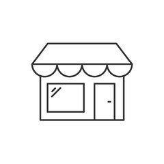 Store outline icon on white background. Editable stroke. Vector illustration