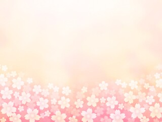 淡い桜の花が咲き広がるイラスト no.01