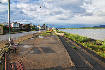 Naklejka premium The promenade in the center of Puerto Natales, Chile