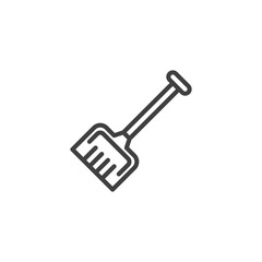 Snow shovel line icon. linear style sign for mobile concept and web design. Winter shovel outline vector icon. Symbol, logo illustration. Vector graphics
