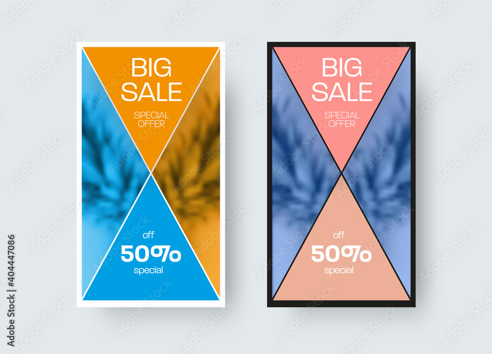 Poster Layout of vector post with triangular design on white, black background for social media, promotion.