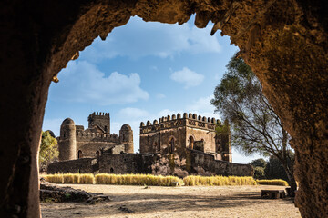 Fasil Ghebbi is the remains of a fortress-city within Gondar, Ethiopia