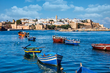 Uitzicht op de haven van Rabat, Marokko in Afrika