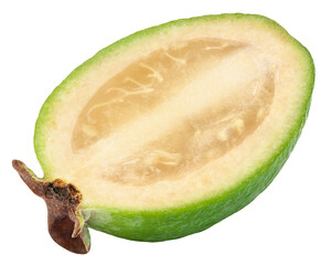 Feijoa isolated on white background, clipping path, full depth of field