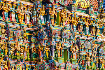 Meenakshi Sundareswarar Temple in Madurai. Tamil Nadu, India. It is dedicated to Meenakshi and to...