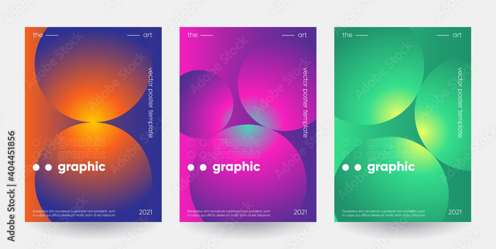 Poster posters set with grapdient shapes composition. esp10 vector.