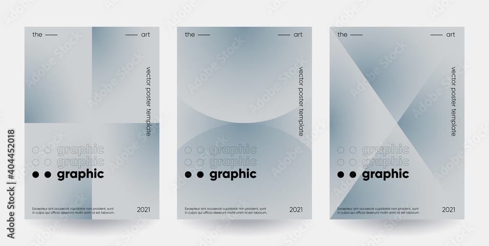 Poster posters set with grapdient shapes composition. esp10 vector.