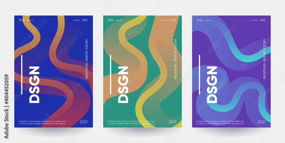 Poster posters set with grapdient shapes composition. esp10 vector.