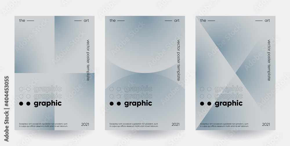 Poster posters set with gradient shapes composition. eps10 vector.