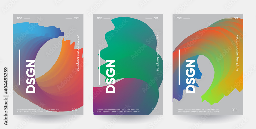 Poster posters set with gradient shapes composition. eps10 vector.