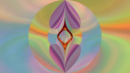 Plakat Abstract fantasy pink and iridescent background