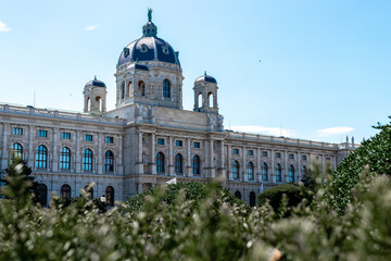 Fototapeta na wymiar Maria Theresa square in summer. Museum of art history in the center of Vienna