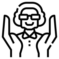 Elder care icon for web element , webpage, application, card, printing, social media, posts etc.