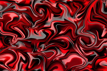 Abstract background illustration of red and black liquid paint swirls